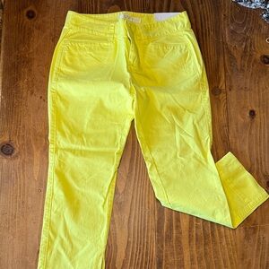 LOFT Marisa Sunny Yellow Straight Leg Jeans capri